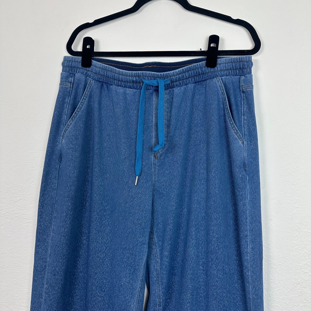 Halara Flex Drawstring Wide Leg Sparkle Casual Sweatpants Jeans with Pockets - Picture 3 of 7
